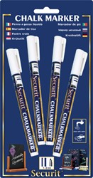 Krijtstift Securit SMA-100 rond wit 1-2mm blister à 4 stuks