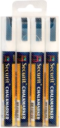 Krijtstift Securit SMA-510 schuin wit 2-6mm blister à 4 stuks