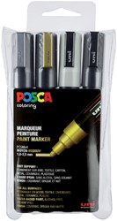 Paintmarker Uni POSCA PC5M medium assorti set à 4 stuks
