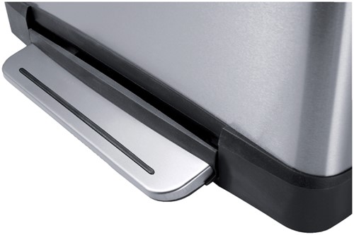 Afvalbak pedaalemmer E-Cube RVS mat rechthoekig 18+28liter-2