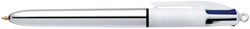 Balpen Bic 4kleuren shine medium zilver
