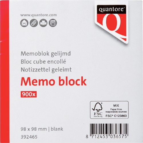 Memoblok Quantore kopgelijmd 98x98mm 900 vel-2