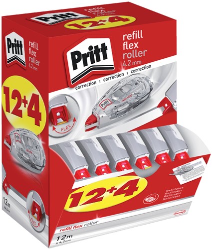 Correctietape Pritt navulbaar 4.2mmx12m Flex promopack à 12+4 gratis-3