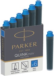 Inktpatroon Parker Quink mini tbv Parker esprit koningsblauw pak à 6st