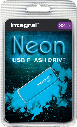 USB stick 2.0 Integral Neon USB-A 32GB blauw