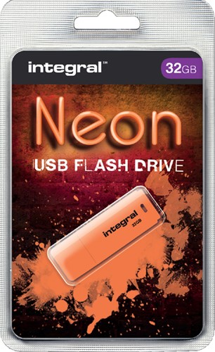 USB stick 2.0 Integral Neon USB-A 32GB oranje