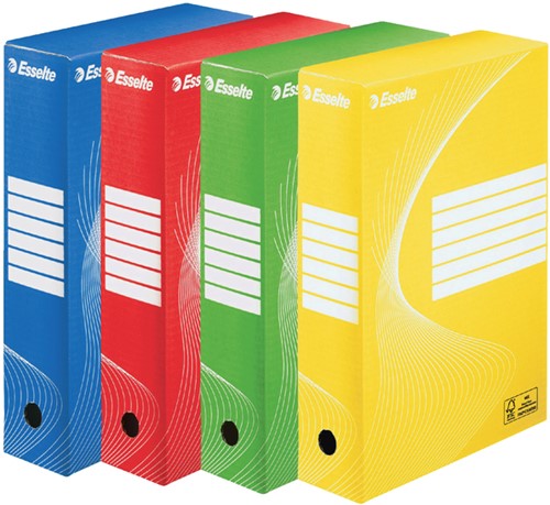 Archiefdoos Esselte Boxycolor 80mm 352x250mm geel-2