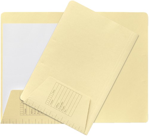 Dossiermap Djois folio 1 klep 160gr lichtgeel