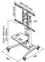 monitormeubel Newstar M2000E 37-85" zwart-2