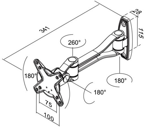 monitor wandsteun Newstar W1020 10-30" zilvergrijs-2