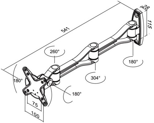 monitor wandsteun Newstar W1030 10-30" zilvergrijs-2