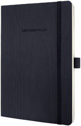 Notitieboek Sigel Conceptum Pure A5 194blz 80gr lijn softcover zwart