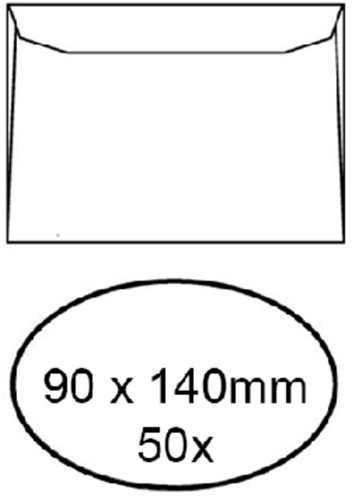 Envelop Quantore voor visitekaartjes 90x140mm 95gr wit 50 stuks