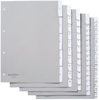 Tabbladen Quantore 4-gaats 20-delig met venster grijs PP-2