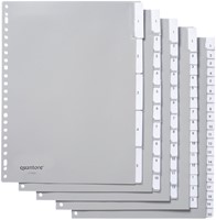 Tabbladen Quantore 23-gaats 10-delig met venster grijs PP-2