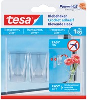 Klevende haak tesa® 1kg transparant 2 stuks