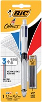 Balpen Bic 3kleuren met vulpotlood HB 0.7mm medium wit blister à 1st