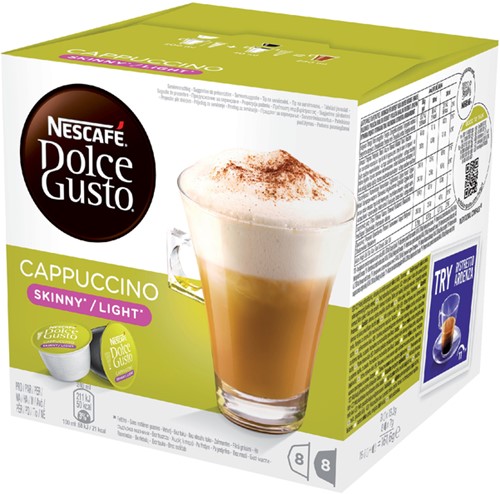 Koffiecups Dolce Gusto cappuccino light 16 stuks voor 8 kopjes-1