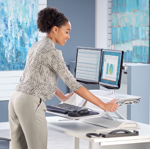 Zit-Sta werkplek Fellowes Lotus zwart-2