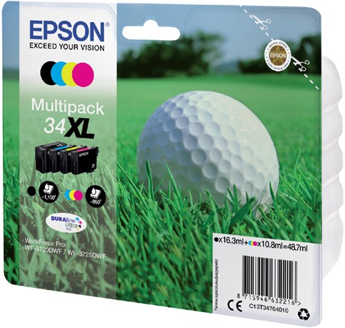 Inktcartridge Epson 34XL T3476 zwart + 3 kleuren-3
