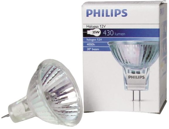 nog een keer Achterhouden modder Halogeenlamp Philips Brilliantline GU4 35W 430 Lumen bij Kieft All Office