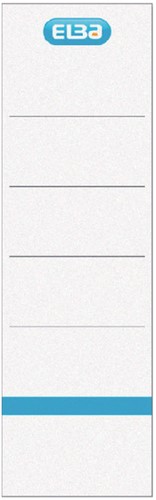 Rugetiket Elba breed 59x190mm zelfklevend wit/blauw 10 stuks