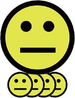 Magneet smiley 50mm emotie neutraal geel 5 stuks