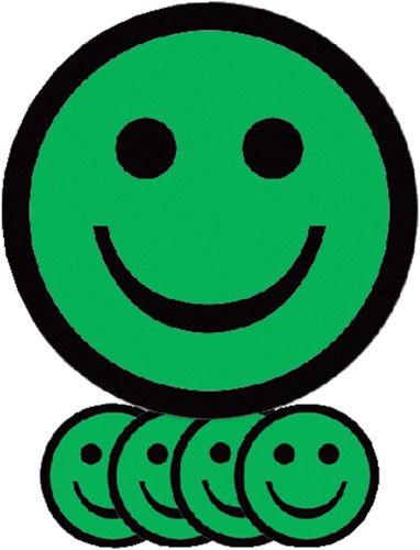 Magneet smiley 25mm emotie blij groen 5 stuks