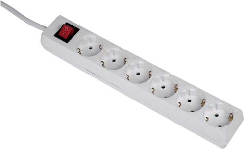 Stekkerdoos Hama 6-voudig beveiligd 5m wit-2