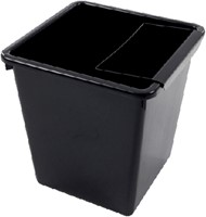 Papierbak kunststof vierkant taps 21liter zwart-2