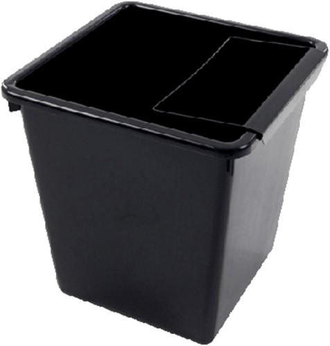 Papierbak kunststof vierkant taps 27liter zwart-2