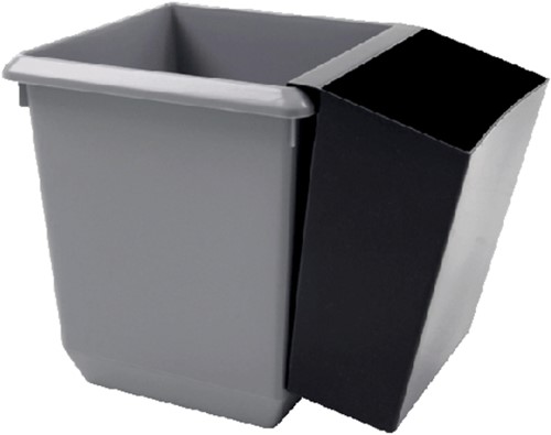 Papierbak kunststof vierkant taps 21liter grijs-1