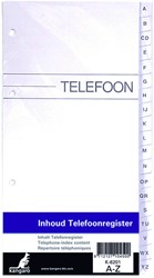 Telefoonregister navulling Kangaro A-Z 200x100mm 4-rings