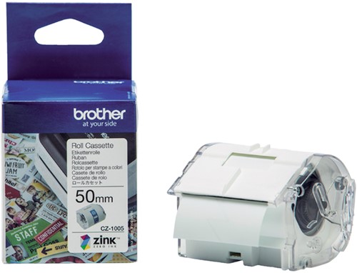 Etiket Brother CZ-1005 multifunctioneel 50mm 1 rol á 5m wit