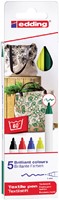 Textielmarker edding 4600 rond 1mm basis assorti 5 stuks