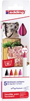 Textielmarker edding 4600 rond 1mm warm assorti 5 stuks