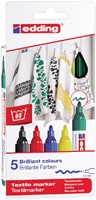 Textielmarker edding 4500 rond 2-3mm basis assorti 5 stuks