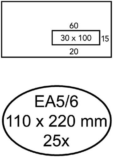 Envelop Quantore 110x220mm venster 3x10cm rechts zelfklevend 25 stuks
