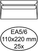 Envelop Quantore bank EA5/6 110x220mm zelfklevend wit 25 stuks