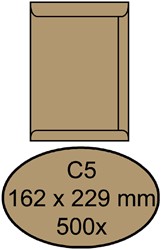 Envelop Quantore akte C5 162x229mm bruinkraft 90g/m² 500 stuks