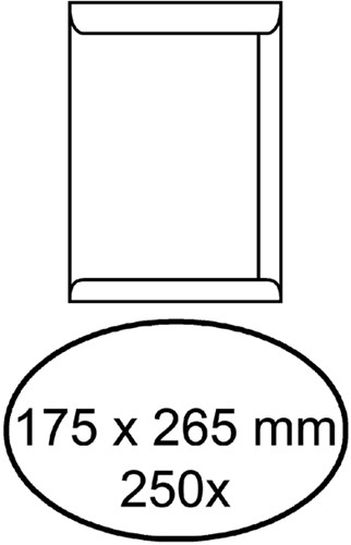 Envelop akte IEZZY 175x265mm zelfklevend 100gr wit 250 stuks