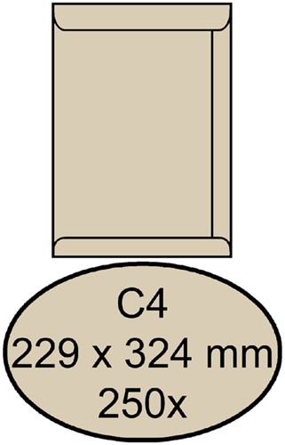 Envelop Quantore akte C4 229x324mm creme kraft 250 stuks
