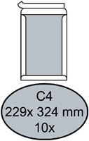 Envelop Quantore bordrug C4 229x324mm zelfklevend wit 10 stuks