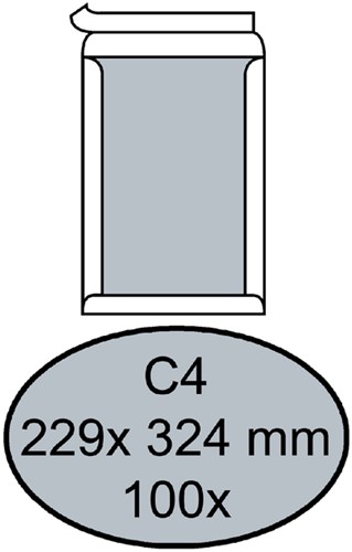 Envelop Quantore bordrug C4 229x324mm zelfklevend wit 100 stuks