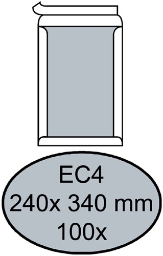 Envelop Quantore bordrug EC4 240x340mm zelfklevend wit 100 stuks