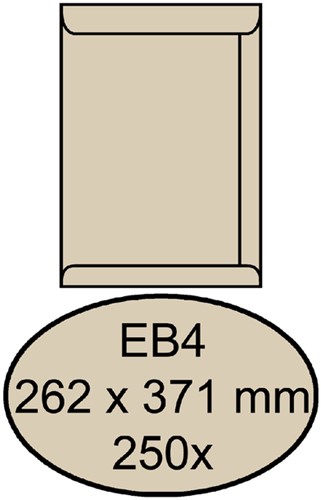 Envelop Quantore akte EB4 262x371mm cremekraft 250 stuks