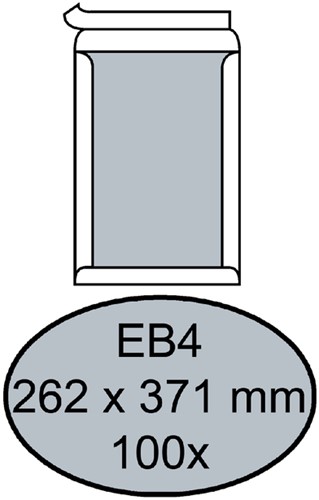 Envelop Quantore bordrug EB4 262x371mm zelfklevend wit 100 stuks
