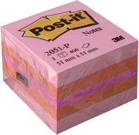 Memoblok Post-it 2051 51x51mm kubus roze-2