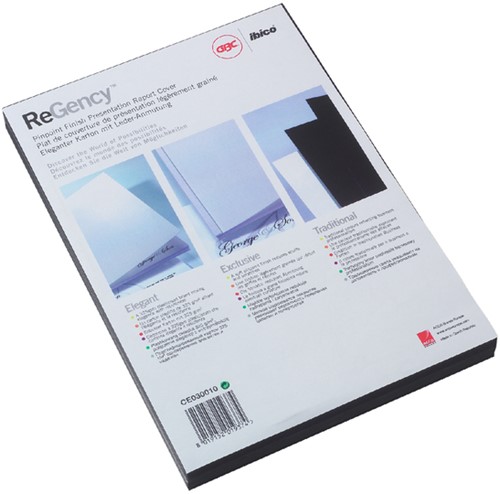 Voorblad GBC A4 chromo karton 250gr zwart 100 stuks-2