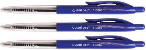 Balpen Quantore drukknop blauw 10 stuks-2